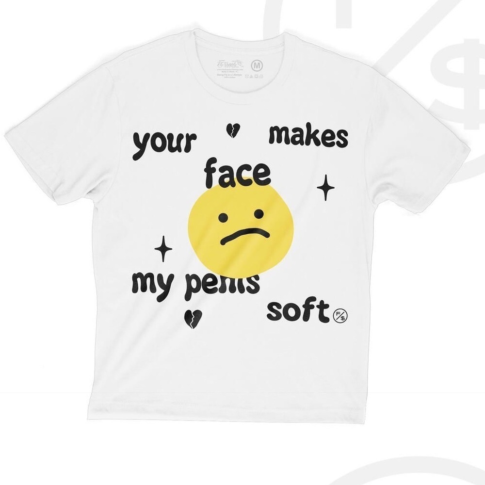 Sz various Graphic White T-Shirt with Yellow Emoji